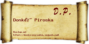 Donkó Piroska névjegykártya