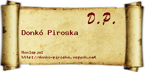 Donkó Piroska névjegykártya