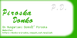 piroska donko business card